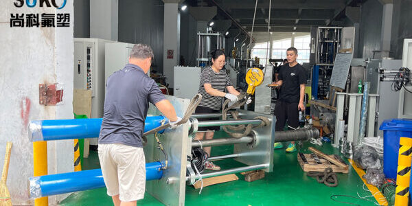 PTFE rod extruder installation process