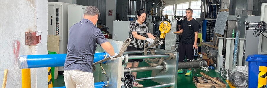 PTFE rod extruder installation process